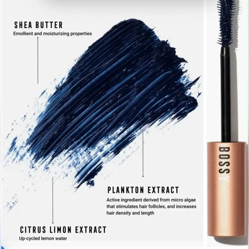 BOSSY Sapphire Blue Mascara with Minimal ingredients NIB